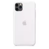 Silicone dėklas Apple iPhone 11 Pro Max — silikoninis, baltas, tinka 6,5 colio