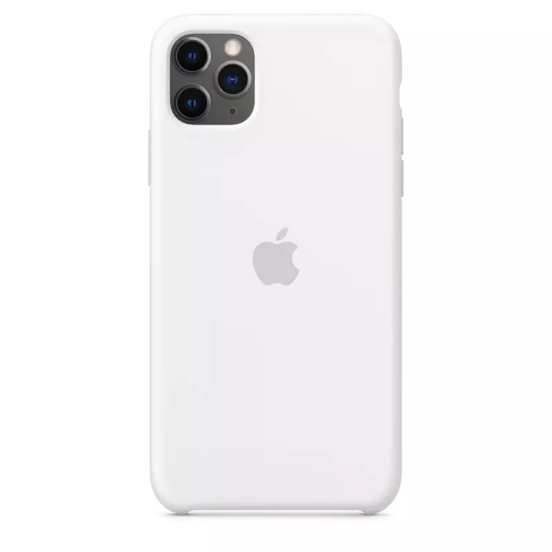 Silicone dėklas Apple iPhone 11 Pro Max — silikoninis, baltas, tinka 6,5 colio