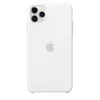 Silicone dėklas Apple iPhone 11 Pro Max — silikoninis, baltas, tinka 6,5 colio