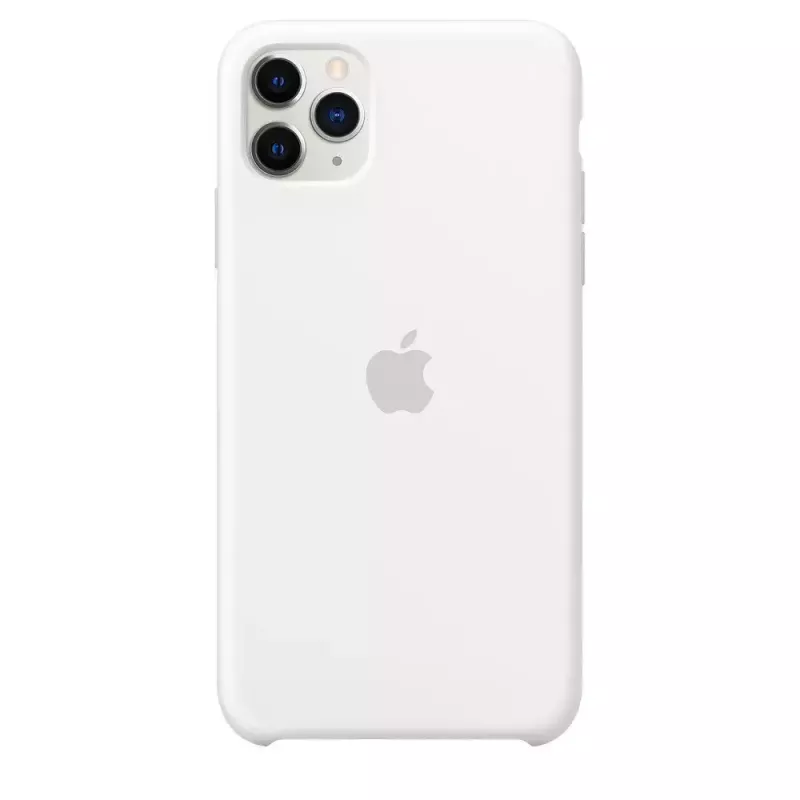 Silicone dėklas Apple iPhone 11 Pro Max — silikoninis, baltas, tinka 6,5 colio