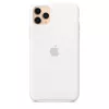 Silicone dėklas Apple iPhone 11 Pro Max — silikoninis, baltas, tinka 6,5 colio