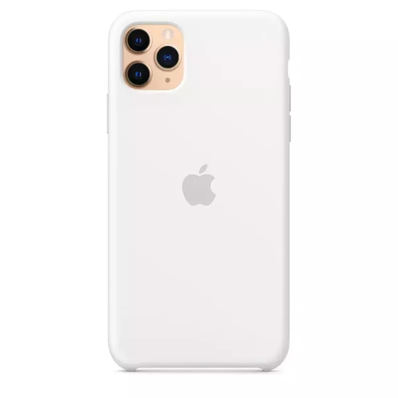 Silicone dėklas Apple iPhone 11 Pro Max — silikoninis, baltas, tinka 6,5 colio