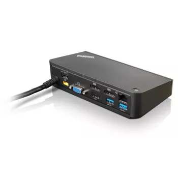 Lenovo 40A40090DK dokavimo stotelė / prievadų replikatorius, laidinis, USB 3.2 Gen 1 (3.1 Gen 1) Type-A, juoda
