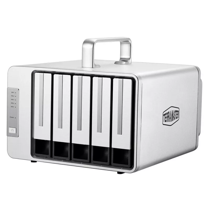 TerraMaster D5 Thunderbolt 3 diskų masyvas 0 TB Stalinis Pilka