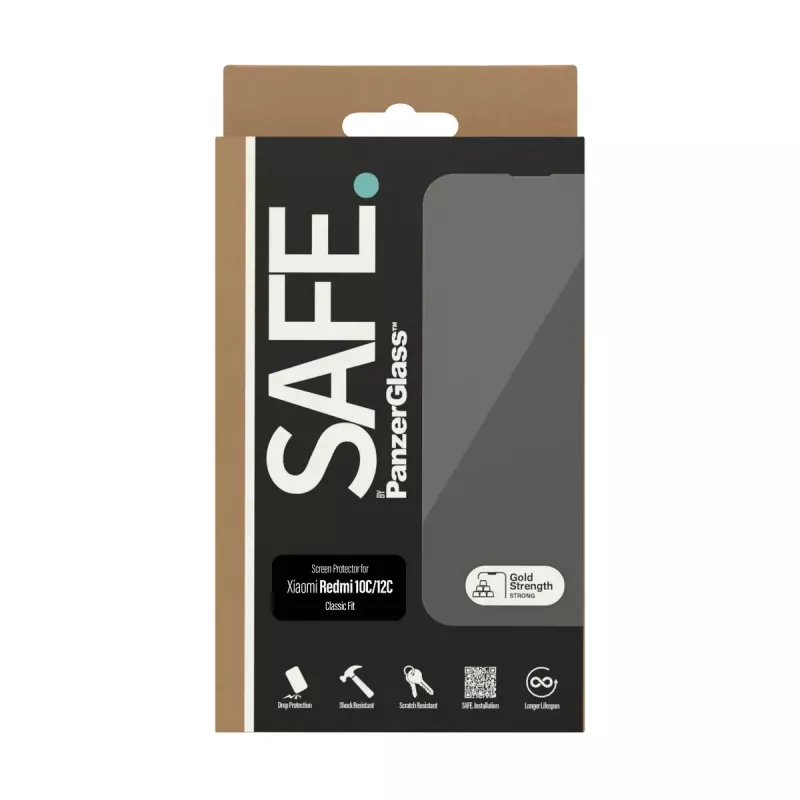 Apsauginis stiklas PanzerGlass SAFE. by® Xiaomi Redmi 10C atsparus įbrėžimams ir smūgiams