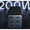 Conceptronic 6 prievadų 200W GaN USB PD įkroviklis su USB-C įkrovimo laidu, USB-C x 4, USB-A x 2, QC 3.0, PD 3.1, PPS