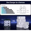 Conceptronic 6 prievadų 200W GaN USB PD įkroviklis su USB-C įkrovimo laidu, USB-C x 4, USB-A x 2, QC 3.0, PD 3.1, PPS