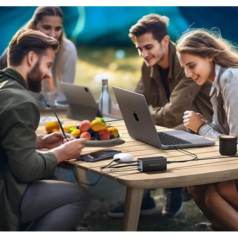 Conceptronic 6 prievadų 200W GaN USB PD įkroviklis su USB-C įkrovimo laidu, USB-C x 4, USB-A x 2, QC 3.0, PD 3.1, PPS