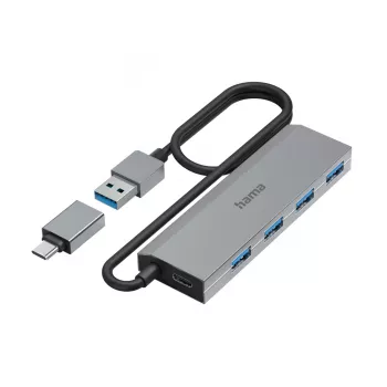 Hama 00200138 USB 3.2 Gen 1 Type-A + Type-C 5000 Mbit/s pilvas pilkas