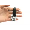 Raktų pakabukas TROIKA TWISTER juoda sidabrinė oda metalas 16mm 9mm