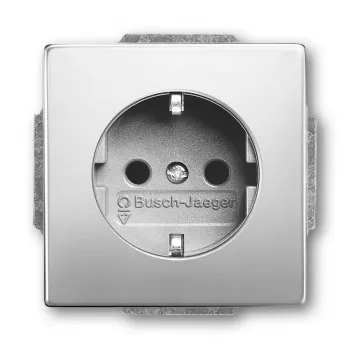 Kištukinis lizdas Busch-Jaeger 2011-0-3850 CEE 7/3 2P+E 250 V 16 A Nerūdijantis plienas sidabrinis 71×41 mm