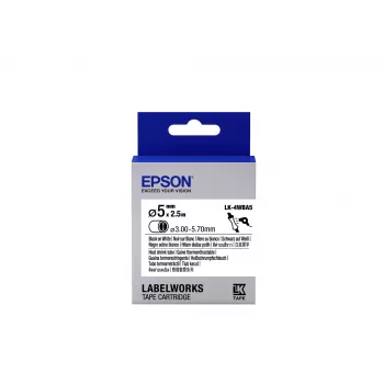 Epson termosusitraukiančių vamzdelių kasetė LK-4WBA5 juoda/balta D5mm (2,5 m)