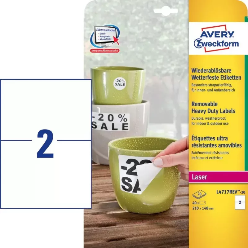 Lipnūs stačiakampiai lapai AVERY L4717REV-20