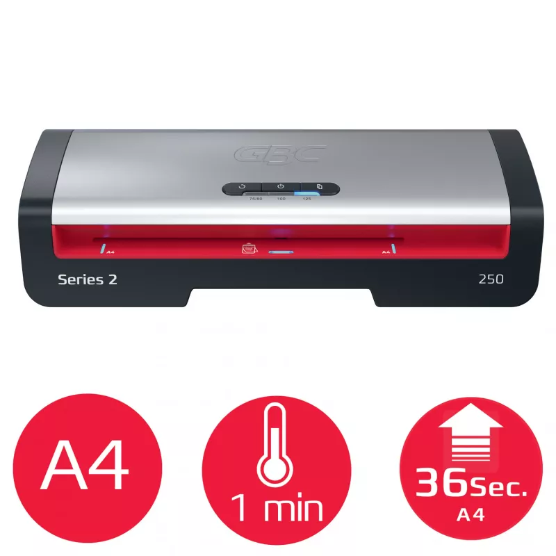 GBC 250 Office A4 laminatorius, karštas laminavimas, 24 cm, 500 mm/min, 0,5 mm, A4, 100 µm