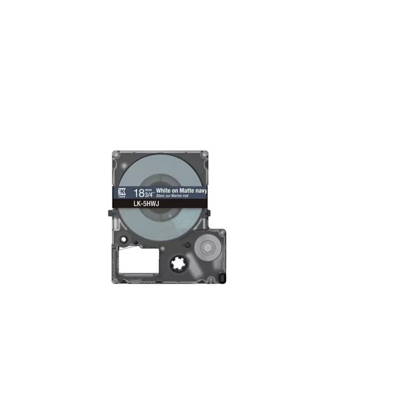 Epson LK-5HWJ juosta etiketėms, tamsiai mėlyna su balta, terminio perkėlimo, 1,8 cm
