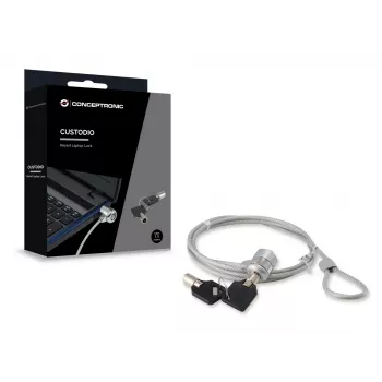 Conceptronic CNBSLOCK15 kabelinė spyna sidabrinė 1,5 m