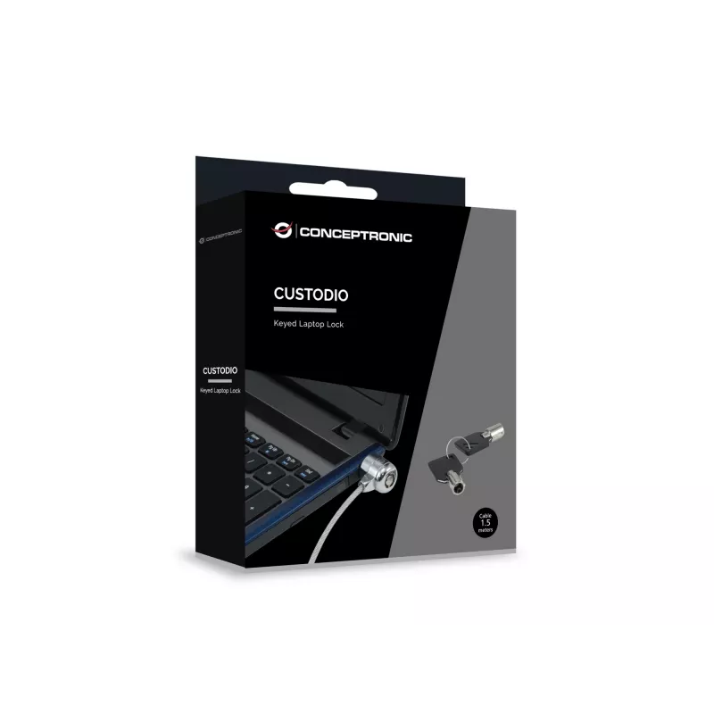 Conceptronic CNBSLOCK15 kabelinė spyna sidabrinė 1,5 m