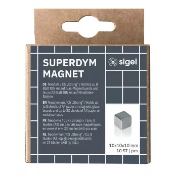 Neodimio magneto kubas Sigel BA193 sidabrinis 10 mm (10 vnt.)