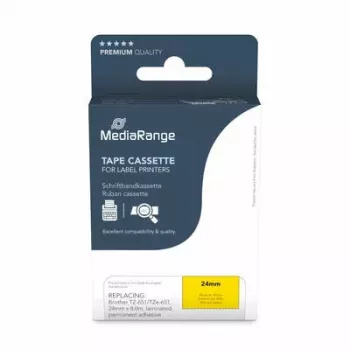 MediaRange MRBTZ651 juoda ant geltonos juostelės 2,4 cm 8 m
