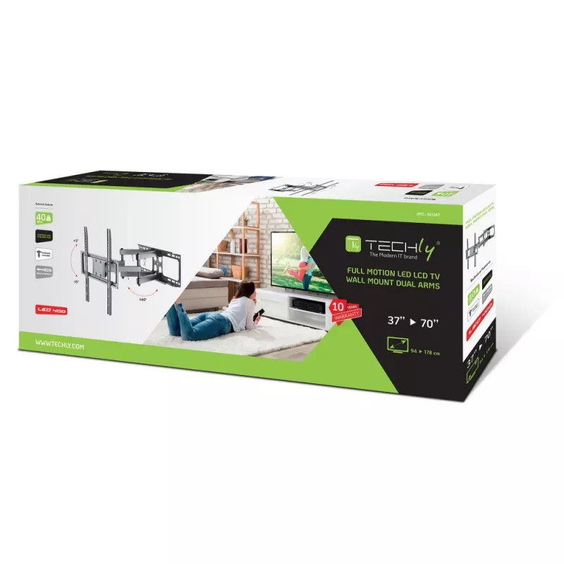 Techly ICA-PLB 344LTY TV laikiklis 177,8 cm (70 col.) juodas