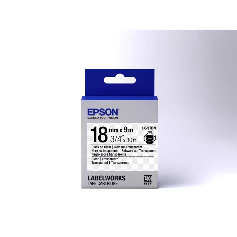 Epson Label Cartridge LK-5TBN skaidri juoda/spalva 18 mm (9 m)