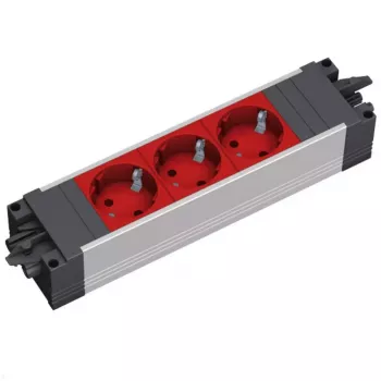Apsauginis ilgintuvas Bachmann 906.306 3 AC lizdai 250 V juoda pilka raudona