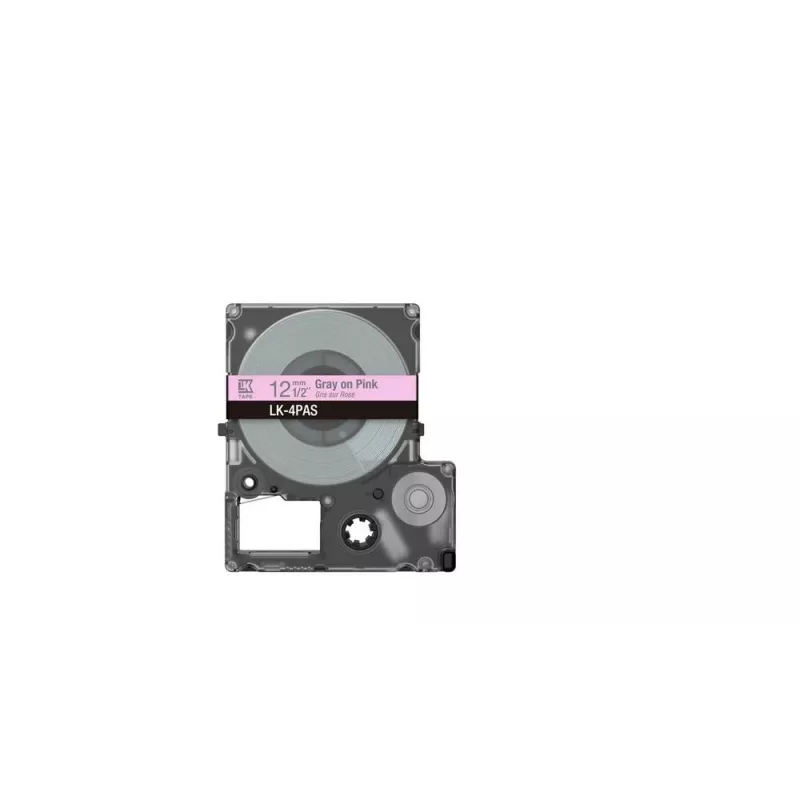 Epson LK-4PAS pilkai rožinė termo perdavimo etikečių juosta 1,2 cm