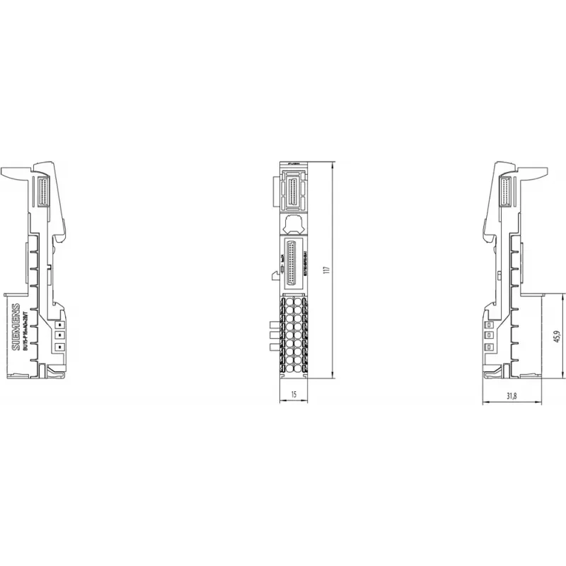 Elektrinis terminalas Siemens 6ES7193-6BP00-0BA1, įvairiaspalvis, 49 g, 1 vnt.