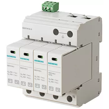 Siemens 5SD7414-3 žaibo srovės ribotuvas, T1/T2, 240/400 V