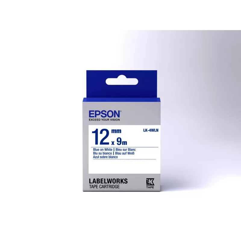 Epson etikečių kasetė standartinė LK-4WLN mėlyna/balta 12mm (9m)