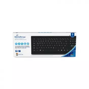 MediaRange MROS101-BE klaviatūra USB AZERTY Belgijos juoda pilno dydžio 107 klavišų