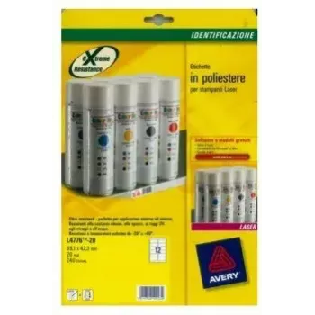 Lipnūs etiketės skirti lazeriniams spausdintuvams Avery L4776-20, balta, 99,1 x 42,3 mm, 240 vnt.