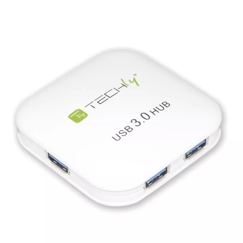 Techly USB 3.0 Super Speed Hub 4 prievadai baltas IUSB3-HUB4-WH
