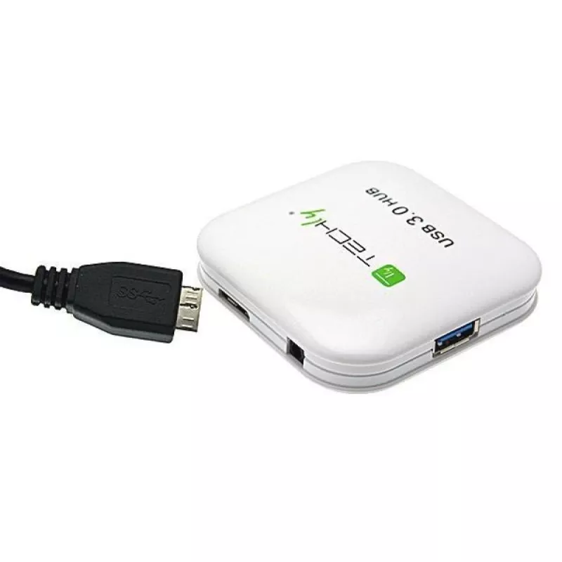 Techly USB 3.0 Super Speed Hub 4 prievadai baltas IUSB3-HUB4-WH