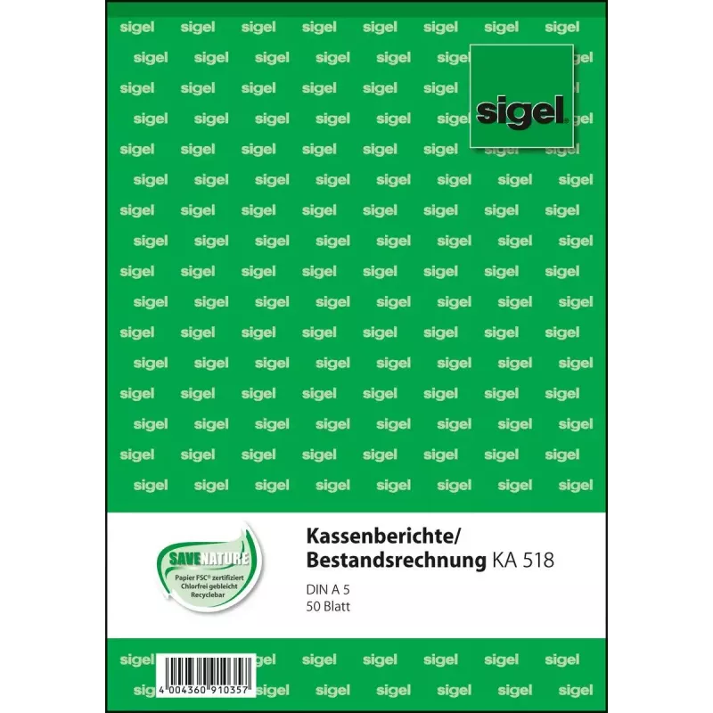 Verslo forma Sigel KA518, A5, balta, 50 lapų