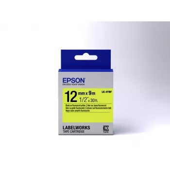 Epson Label Cartridge Fluorescent LK-4YBF Juoda/Geltona 12mm (9m)