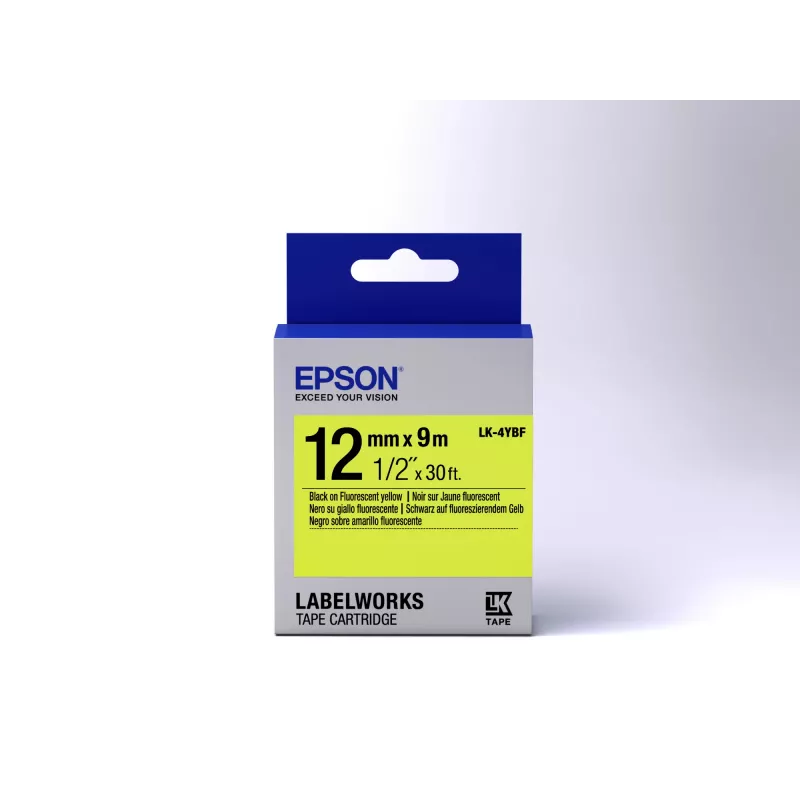 Epson Label Cartridge Fluorescent LK-4YBF Juoda/Geltona 12mm (9m)