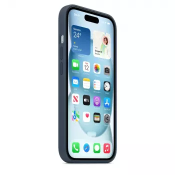 Silicone Dangtelis Apple iPhone 15 MagSafe Audros Mėlyna