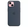 Silicone Dangtelis Apple iPhone 15 MagSafe Audros Mėlyna