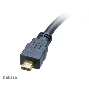 HDMI adapterio kabelis Akasa AK-CBHD09-25BK (Micro HDMI → Standartinis HDMI, 0,25 m)