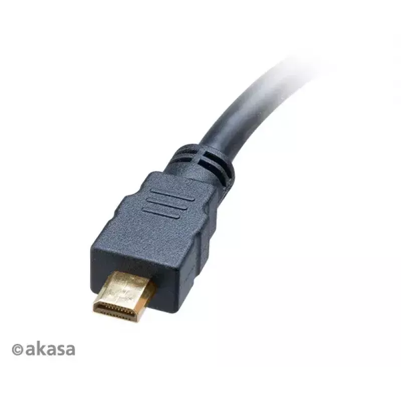 HDMI adapterio kabelis Akasa AK-CBHD09-25BK (Micro HDMI → Standartinis HDMI, 0,25 m)