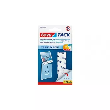 TESA TACK 59408-00000-00 tvirtinimo pagalvėlės, permatomos, 72 vnt.