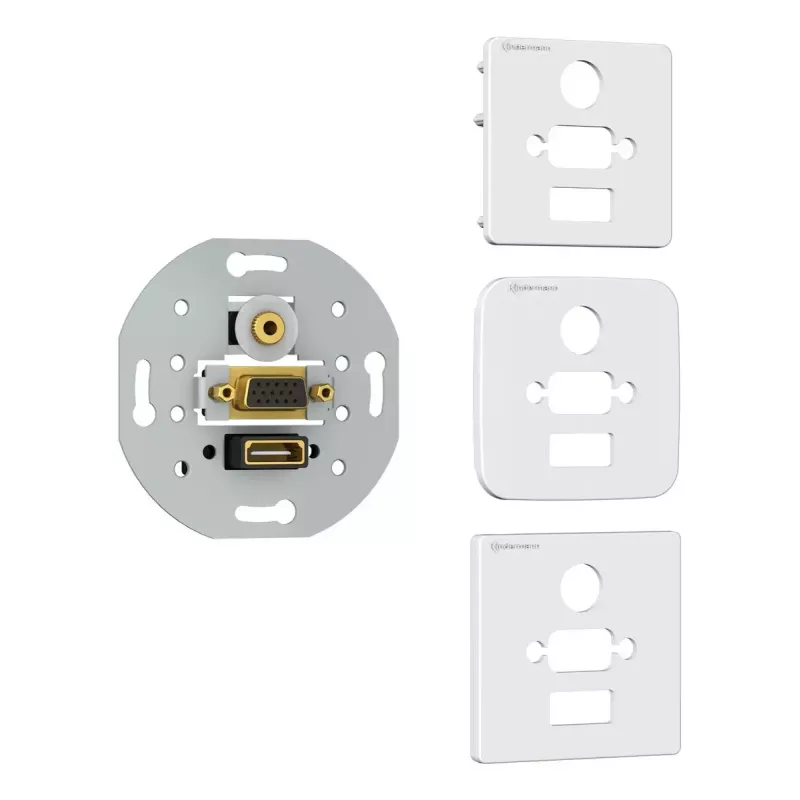 Sieninis lizdas su HDMI, VGA ir 3,5 mm jungtimis Kindermann 7456000586