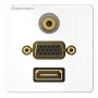 Sieninis lizdas su HDMI, VGA ir 3,5 mm jungtimis Kindermann 7456000586