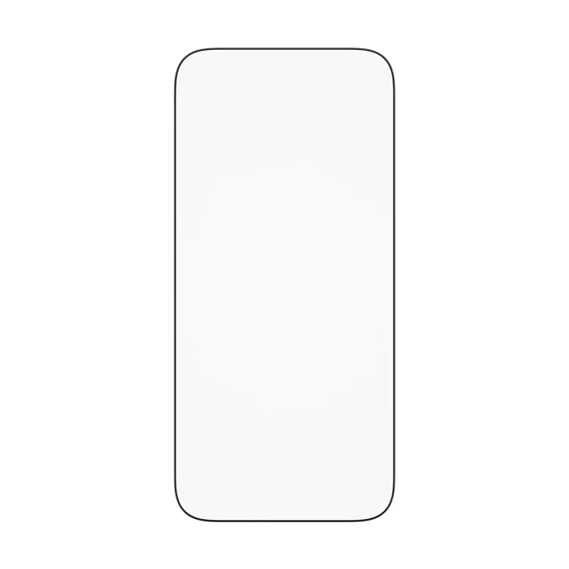 Apsauginis stiklas PanzerGlass SAFE. iPhone 17 Pro Max – itin plati PET plėvelė su juodu rėmeliu, EasyAligner, atspari įbrėžimams ir smūgiams