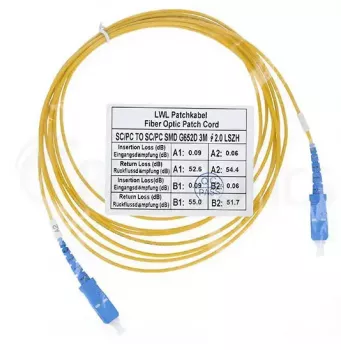 Šviesolaidinis kabelis BlueOptics SFP2222BU10MK SC G.657.A1 10 m Geltonas