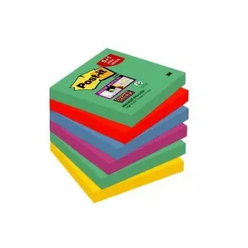 3M Post-it Super Sticky Notes 6546SA lipnūs lapeliai, 76 x 76 mm, limetinės žalios spalvos, 6 blokeliai po 90 lapelių