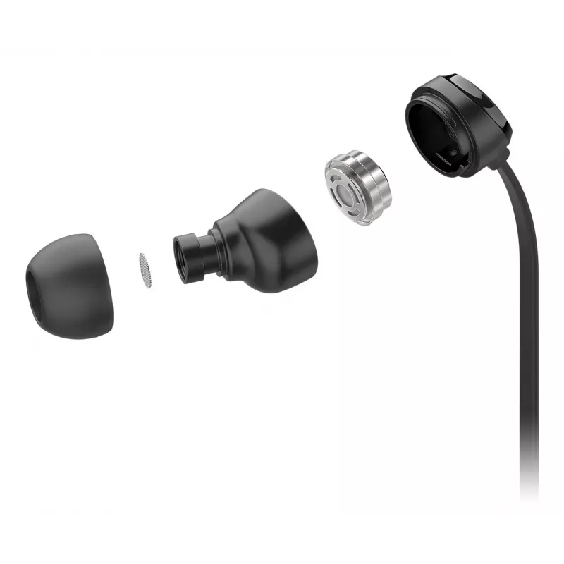 Ausinės Motorola EARBUDS3CS laidinės, į ausį, skambučiai/muzika, USB Type-C, juodos