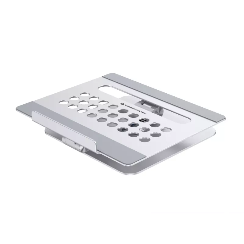 Conceptronic DONN27G stovas nešiojamam kompiuteriui, sidabrinis, aliuminis, 360°, USB 3.2 Gen 1 Type-C, 5000 Mbit/s