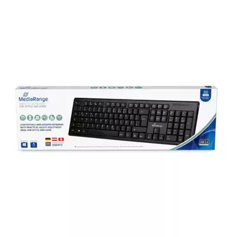 Belaidė klaviatūra MediaRange MROS111 Universal RF Wireless QWERTZ Juoda